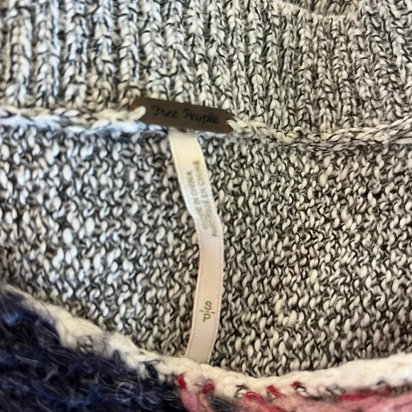 Free People Open-Knit American Flag Sweater in Navy, Red & White - Picture 2 of 6